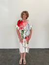 Linen Blend Shirt Dress - Flower