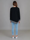 Gwyneth Striped Rib Sweatshirt - Black