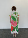 Linen Blend Shirt Dress - Flower/Parrot
