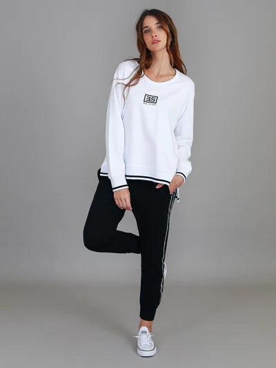 Lanna 3S Logo Sweatshirt - White/Black