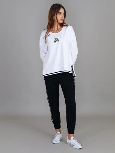 Lanna 3S Logo Sweatshirt - White/Black