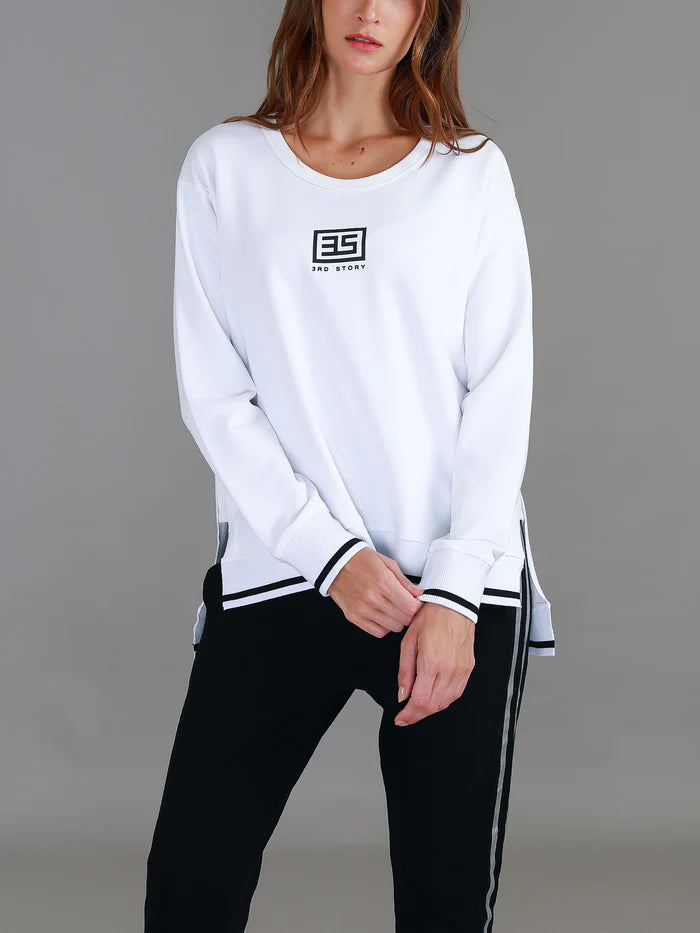 Lanna 3S Logo Sweatshirt - White/Black