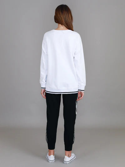 Lanna 3S Logo Sweatshirt - White/Black