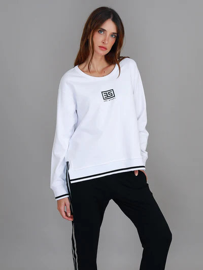 Lanna 3S Logo Sweatshirt - White/Black