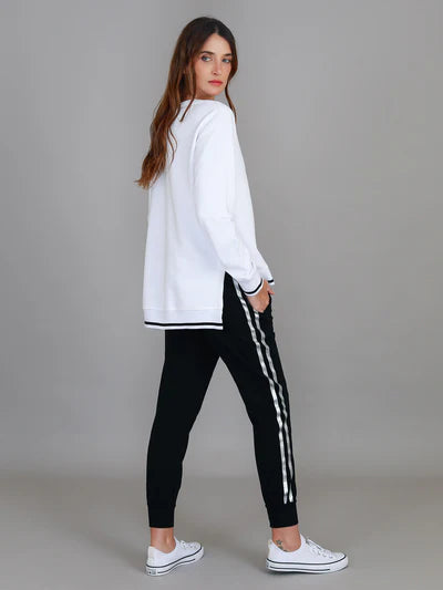 Lanna 3S Logo Sweatshirt - White/Black