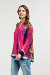 Tiger & Flowers Shirt - Fuschia