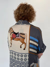 Horse Silk Blend Dress - Grey