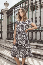 Suriname Bias Cap Sleeve Dress - Black