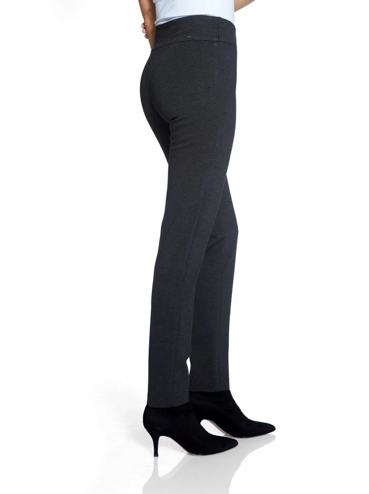 Up! Ponte Basic 31 Inch Slim Leg Pant - Dark Charcoal
