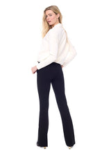 Up! Solid Ponte Full Length Slim Pant - Black