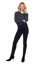 Up! Vegan Suede Slim Full Length Pant - Black