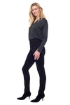 Up! Vegan Suede Slim Full Length Pant - Black