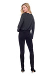 Up! Vegan Suede Slim Full Length Pant - Black