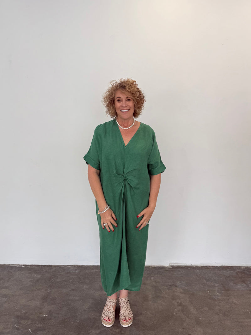 Knot Dress - Emerald