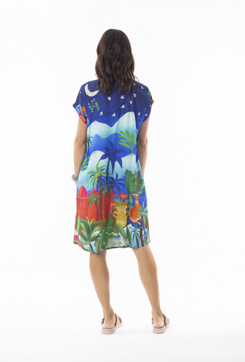 Arabian Nights Short Sleeve Dress