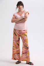 Stripe Trim Top - Blush