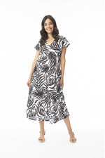 Suriname Bias Cap Sleeve Dress - Black