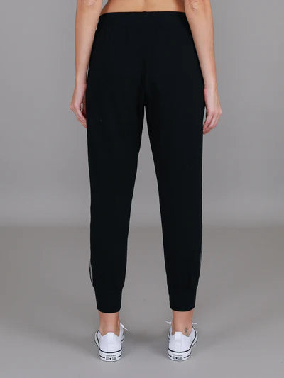 Gabby Stripe Jogger Pants - Black/Silver