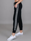 Gabby Stripe Jogger Pants - Black/Silver