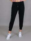 Gabby Stripe Jogger Pants - Black/Silver