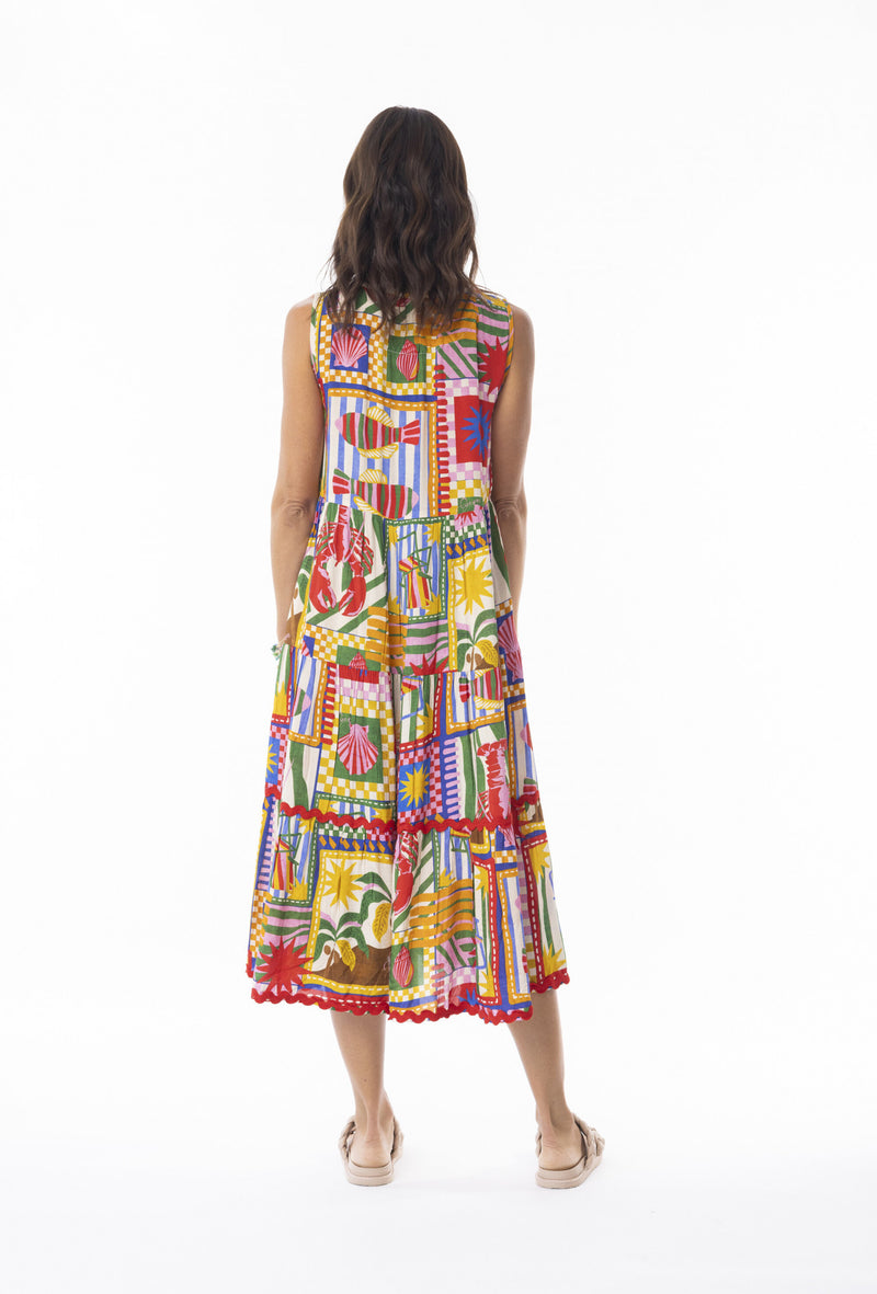 Gia Layered Sleeveless Midi Dress
