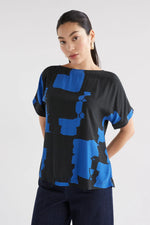 Eneste Top - Blue Rolla Print