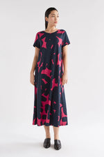 Haki Dress - Navy Tera Print