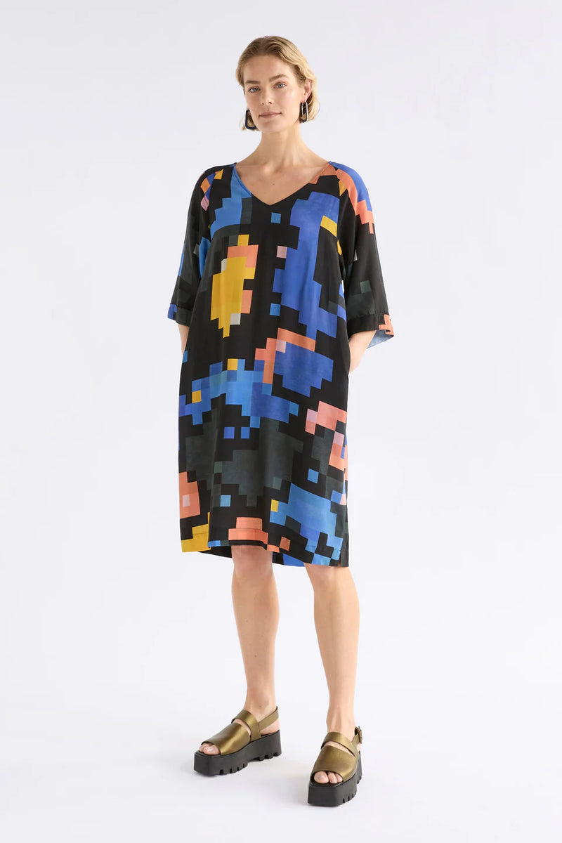 Malo V-Neck Dress - Lucent Print