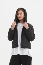 Reversible Print Puffer Jacket - Charcoal/Black Blot Print