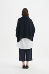 Asymmetric Wrap Knit - Navy