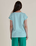 Caia Crew Tee - Green Stripe