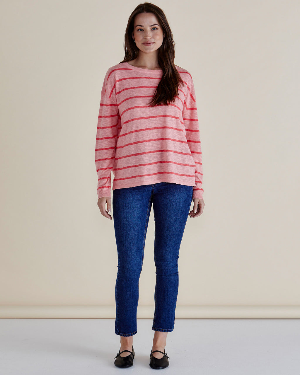 Natasha Knit Top - Pink Stripe