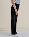 Evelyn Wide Leg Jogger -Black