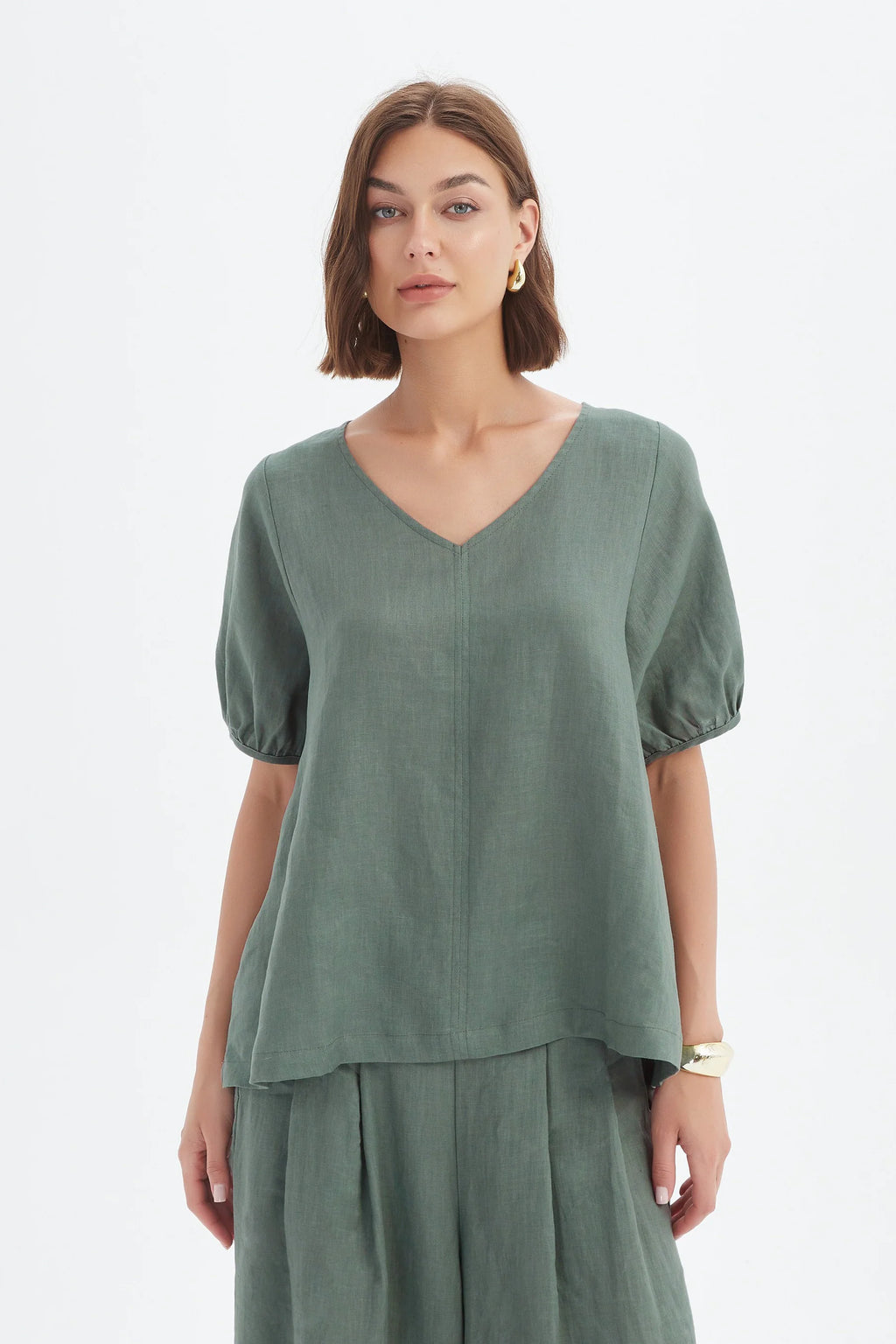Bishop Sleeve Top - Petrol