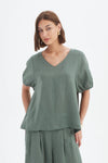Bishop Sleeve Top - Petrol