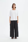 Wide Sleeve Yoke Tee - White