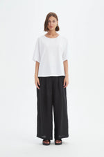 Wide Sleeve Yoke Tee - White