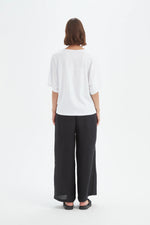 Wide Sleeve Yoke Tee - White