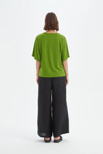 Wide Sleeve Yoke Tee - Avocado Green