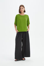 Wide Sleeve Yoke Tee - Avocado Green