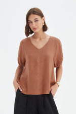 Bishop Sleeve Top - Cedar