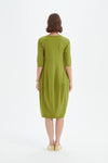 Diagonal Seam Summer Dress - Chartreuse