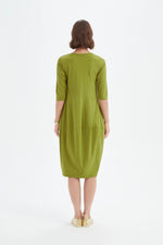 Diagonal Seam Summer Dress - Chartreuse