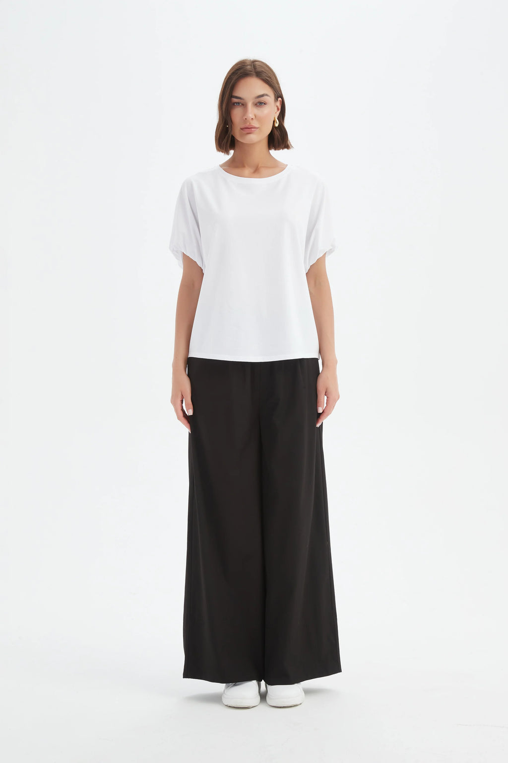 Bubble Sleeve Tee - White