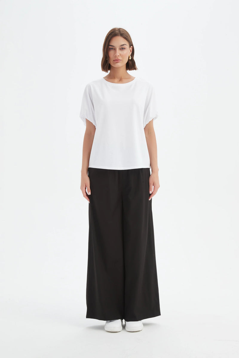 Bubble Sleeve Tee - White