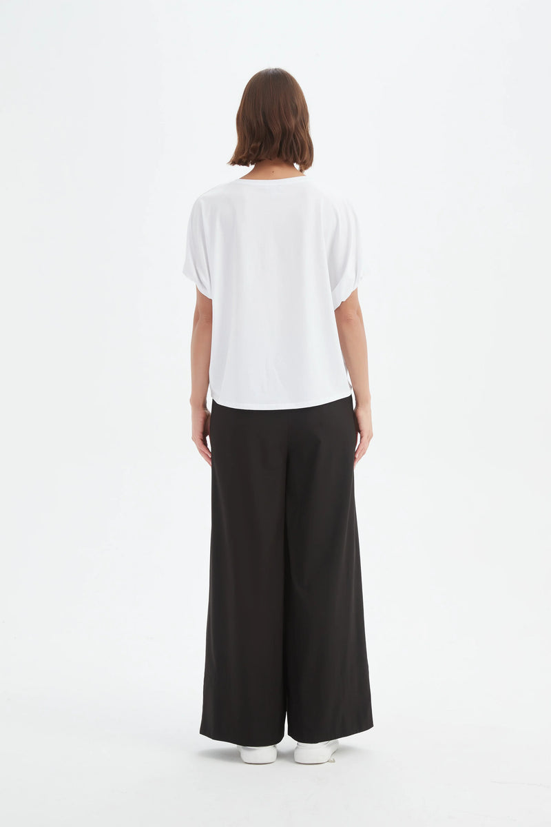 Bubble Sleeve Tee - White