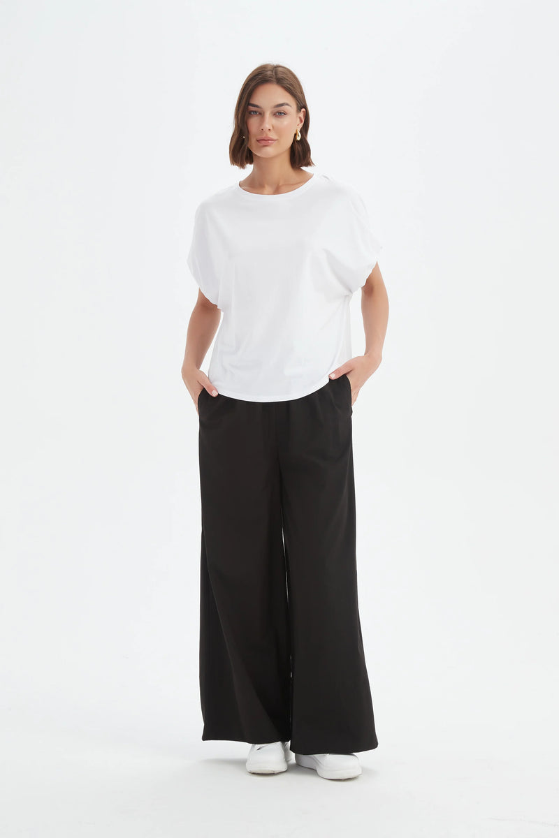 Bubble Sleeve Tee - White