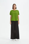 Bubble Sleeve Tee - Avocado Green