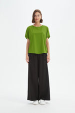 Bubble Sleeve Tee - Avocado Green