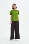 Bubble Sleeve Tee - Avocado Green